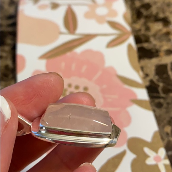 Sterling silver, rose quartz pendant - Picture 3 of 10